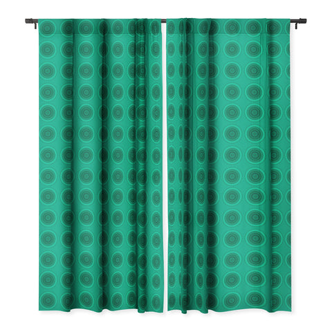 Sheila Wenzel-Ganny Forest Green Teal Mandala Blackout Window Curtain