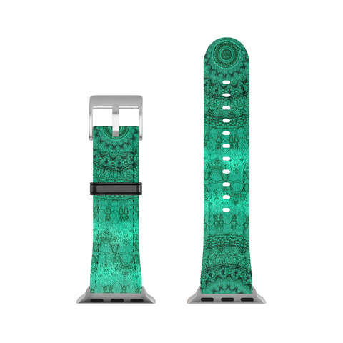 Sheila Wenzel-Ganny Forest Green Teal Mandala Apple Watch Band