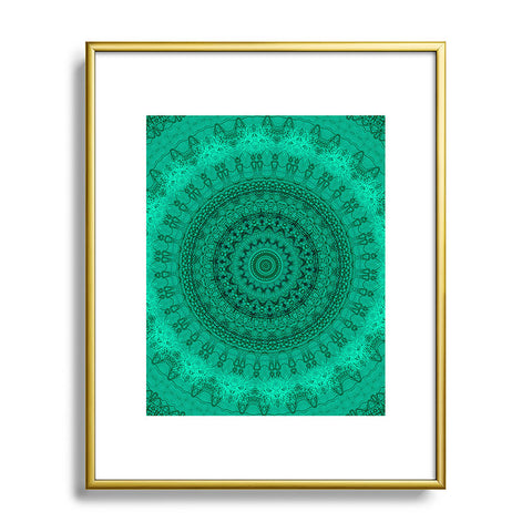 Sheila Wenzel-Ganny Forest Green Teal Mandala Metal Framed Art Print