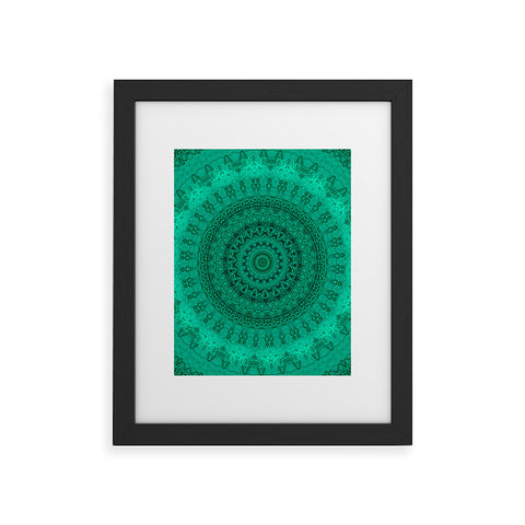 Sheila Wenzel-Ganny Forest Green Teal Mandala Framed Art Print