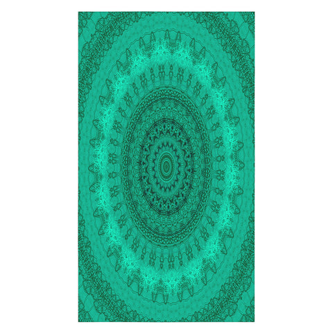 Sheila Wenzel-Ganny Forest Green Teal Mandala Tablecloth