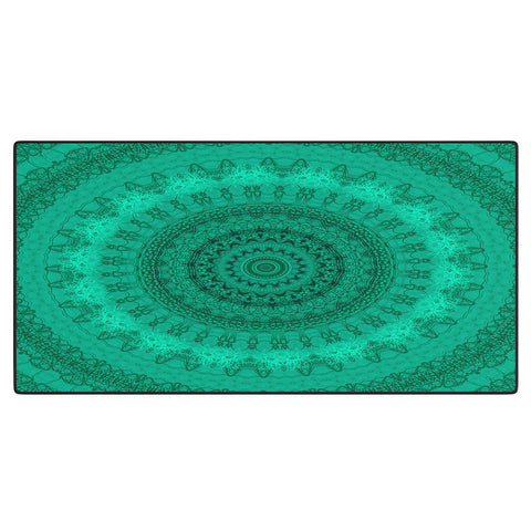 Sheila Wenzel-Ganny Forest Green Teal Mandala Desk Mat