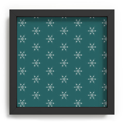 Sheila Wenzel-Ganny Holiday Green Snowflakes Recessed Framing Square