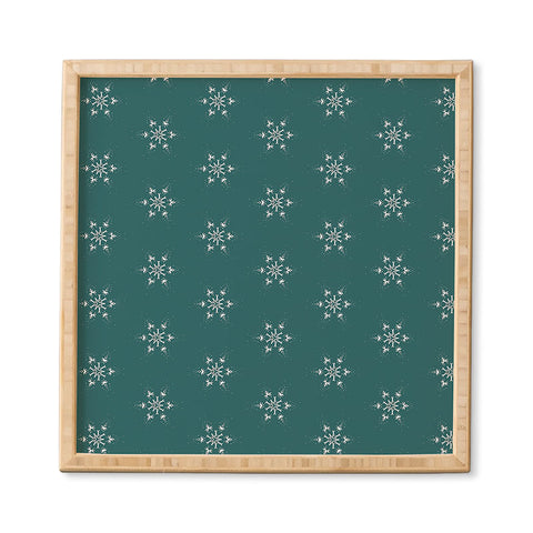 Sheila Wenzel-Ganny Holiday Green Snowflakes Framed Wall Art
