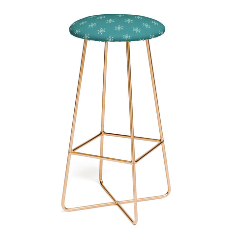 Sheila Wenzel-Ganny Holiday Green Snowflakes Bar Stool