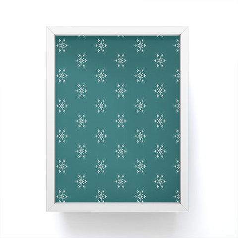 Sheila Wenzel-Ganny Holiday Green Snowflakes Framed Mini Art Print