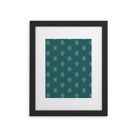Sheila Wenzel-Ganny Holiday Green Snowflakes Framed Art Print