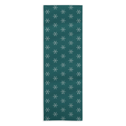 Sheila Wenzel-Ganny Holiday Green Snowflakes Yoga Towel