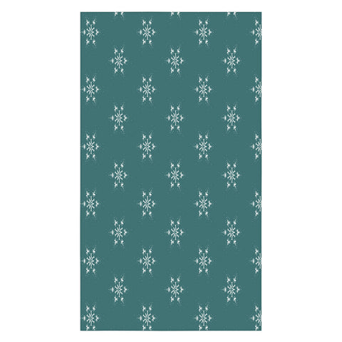 Sheila Wenzel-Ganny Holiday Green Snowflakes Tablecloth