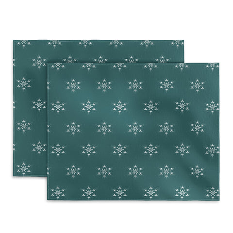Sheila Wenzel-Ganny Holiday Green Snowflakes Placemat