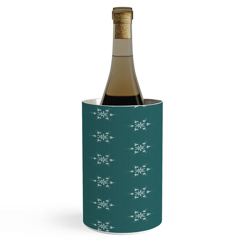 Sheila Wenzel-Ganny Holiday Green Snowflakes Wine Chiller