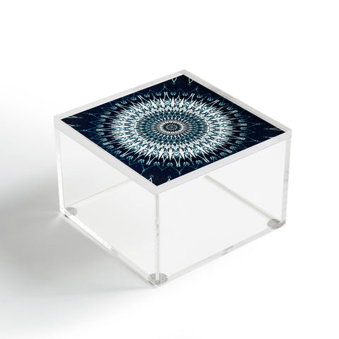 Sheila Wenzel-Ganny Indigo Navy White Mandala Acrylic Box