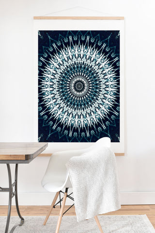 Sheila Wenzel-Ganny Indigo Navy White Mandala Art Print And Hanger