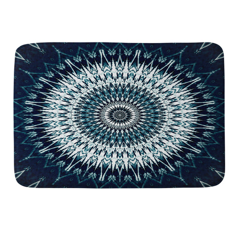 Sheila Wenzel-Ganny Indigo Navy White Mandala Memory Foam Bath Mat