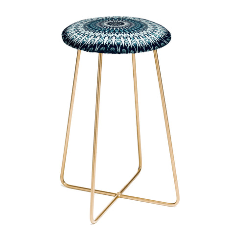 Sheila Wenzel-Ganny Indigo Navy White Mandala Counter Stool