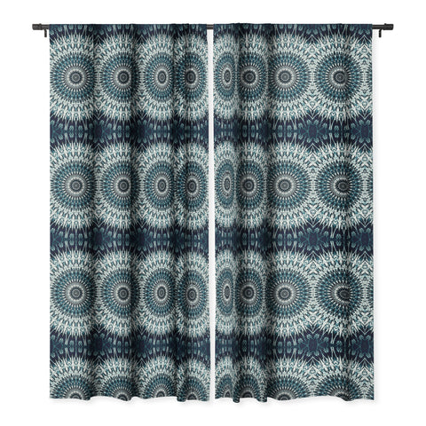 Sheila Wenzel-Ganny Indigo Navy White Mandala Blackout Window Curtain