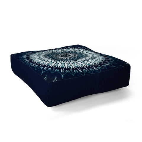 Sheila Wenzel-Ganny Indigo Navy White Mandala Floor Pillow Square