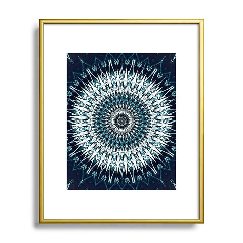 Sheila Wenzel-Ganny Indigo Navy White Mandala Metal Framed Art Print