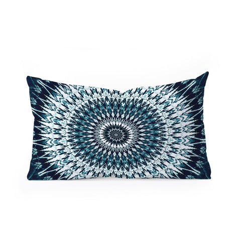Sheila Wenzel-Ganny Indigo Navy White Mandala Oblong Throw Pillow