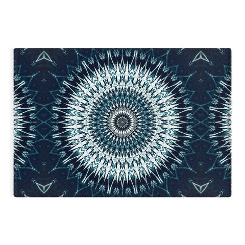 Sheila Wenzel-Ganny Indigo Navy White Mandala Outdoor Rug
