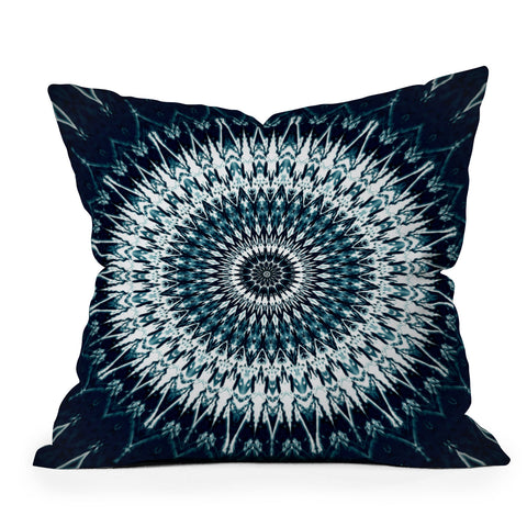Sheila Wenzel-Ganny Indigo Navy White Mandala Throw Pillow