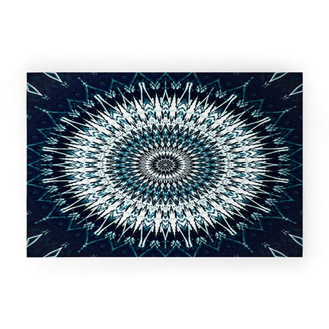Sheila Wenzel-Ganny Indigo Navy White Mandala Welcome Mat