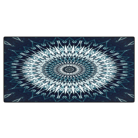 Sheila Wenzel-Ganny Indigo Navy White Mandala Desk Mat