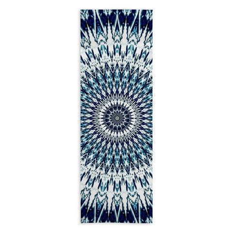 Sheila Wenzel-Ganny Indigo Navy White Mandala Yoga Towel