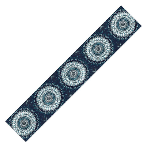 Sheila Wenzel-Ganny Indigo Navy White Mandala Table Runner