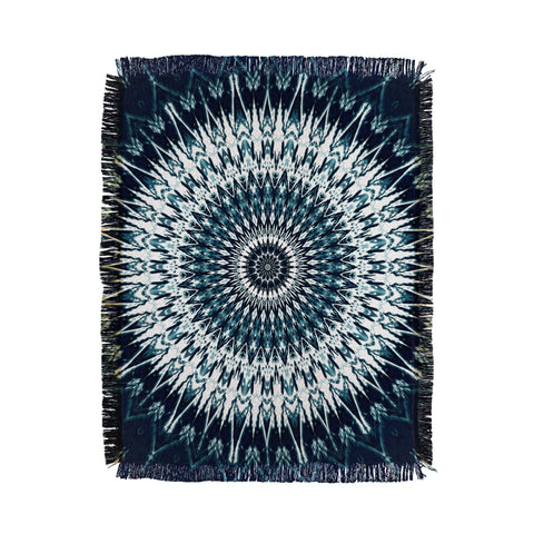 Sheila Wenzel-Ganny Indigo Navy White Mandala Throw Blanket