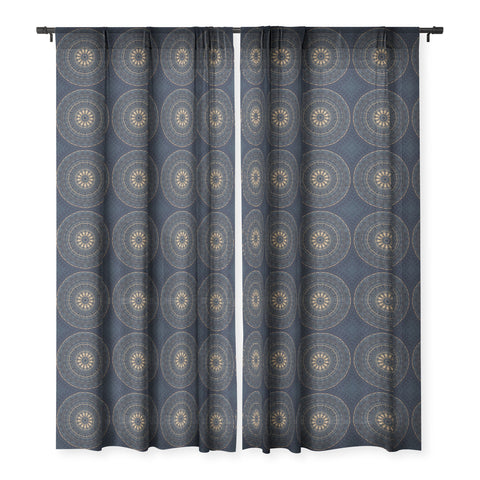 Sheila Wenzel-Ganny Indigo Star Mandala Sheer Window Curtain