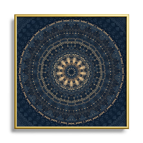 Sheila Wenzel-Ganny Indigo Star Mandala Metal Square Framed Art Print