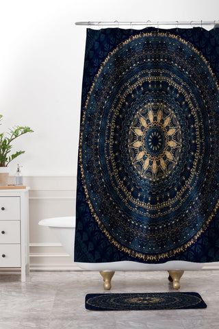 Sheila Wenzel-Ganny Indigo Star Mandala Shower Curtain And Mat