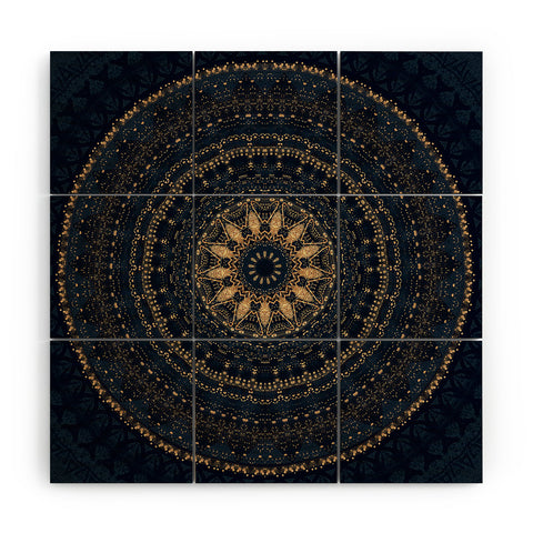 Sheila Wenzel-Ganny Indigo Star Mandala Wood Wall Mural