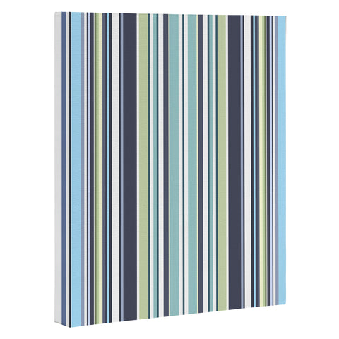 Sheila Wenzel-Ganny Lavender Mint Blue Stripes Art Canvas