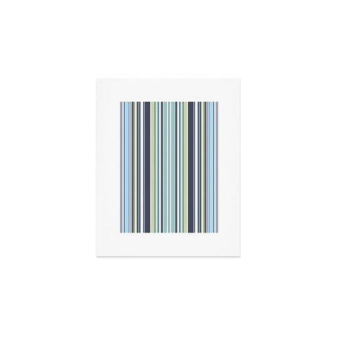 Sheila Wenzel-Ganny Lavender Mint Blue Stripes Art Print