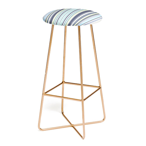 Sheila Wenzel-Ganny Lavender Mint Blue Stripes Bar Stool