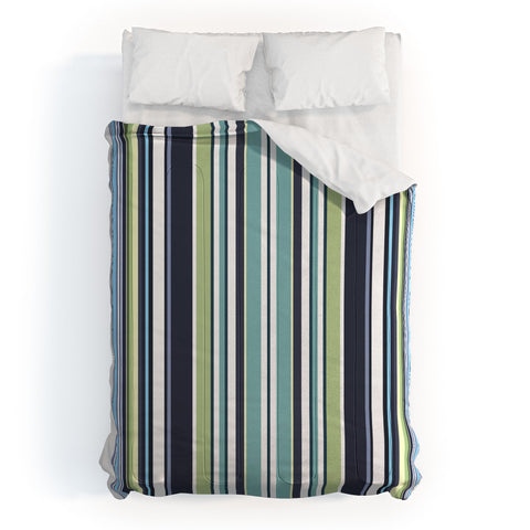 Sheila Wenzel-Ganny Lavender Mint Blue Stripes Comforter
