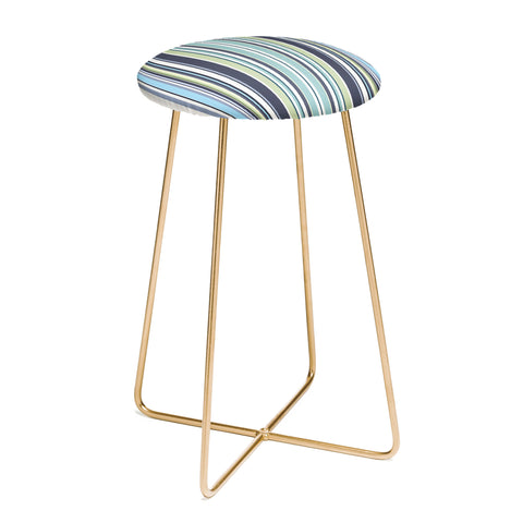 Sheila Wenzel-Ganny Lavender Mint Blue Stripes Counter Stool