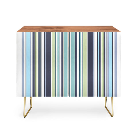 Sheila Wenzel-Ganny Lavender Mint Blue Stripes Credenza