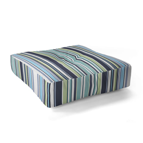 Sheila Wenzel-Ganny Lavender Mint Blue Stripes Floor Pillow Square