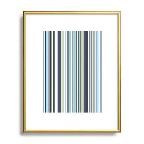 Sheila Wenzel-Ganny Lavender Mint Blue Stripes Metal Framed Art Print
