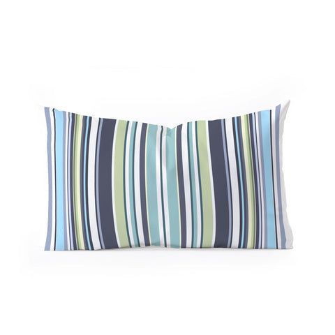 Sheila Wenzel-Ganny Lavender Mint Blue Stripes Oblong Throw Pillow