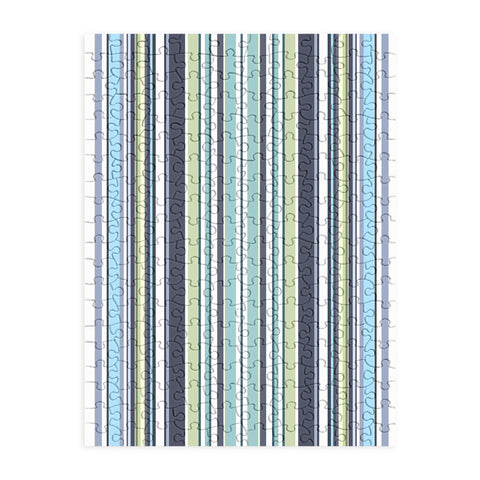 Sheila Wenzel-Ganny Lavender Mint Blue Stripes Puzzle