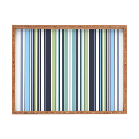 Sheila Wenzel-Ganny Lavender Mint Blue Stripes Rectangular Tray