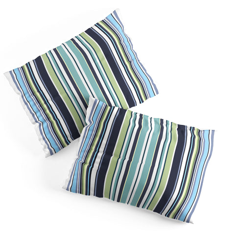 Sheila Wenzel-Ganny Lavender Mint Blue Stripes Pillow Shams