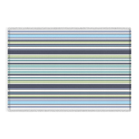 Sheila Wenzel-Ganny Lavender Mint Blue Stripes Outdoor Rug