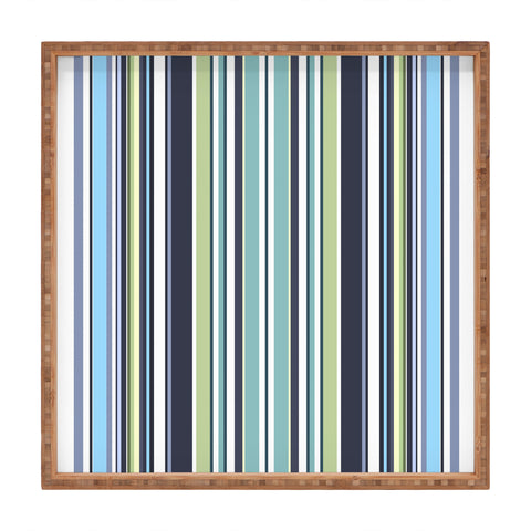 Sheila Wenzel-Ganny Lavender Mint Blue Stripes Square Tray