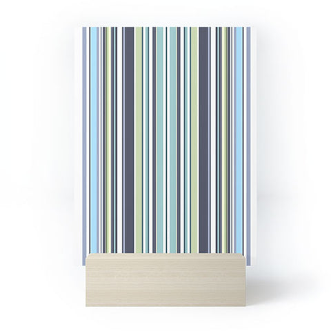 Sheila Wenzel-Ganny Lavender Mint Blue Stripes Mini Art Print