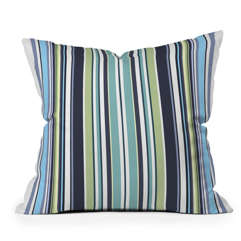 Sheila Wenzel-Ganny Lavender Mint Blue Stripes Throw Pillow